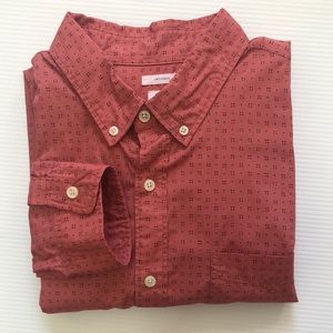 Gap Men Cotton Shirt Rust Red - Size XL